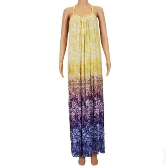 Forever 21 spaghetti straps floral print maxi dress - Picture 1 of 7